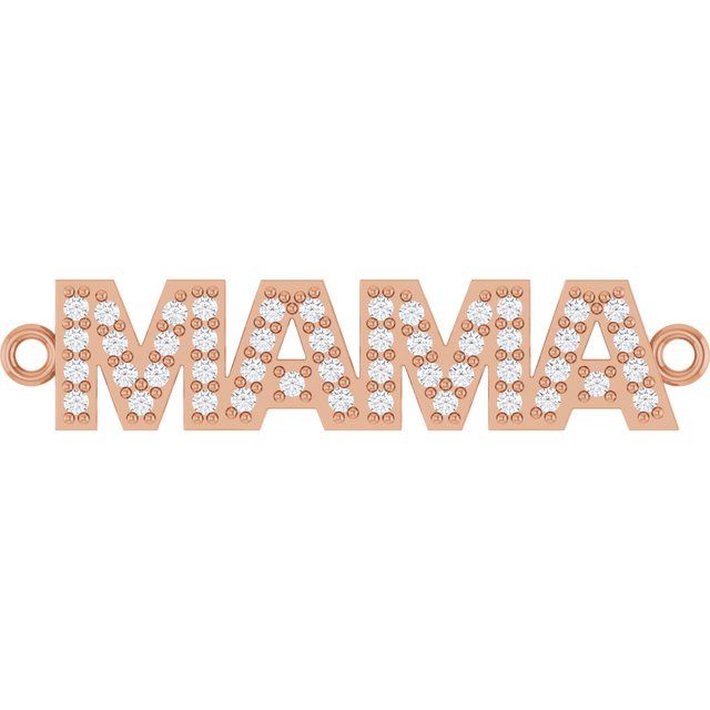 14K Rose Gold 1/10 CTW Lab-Grown Diamond Mama Bracelet Center