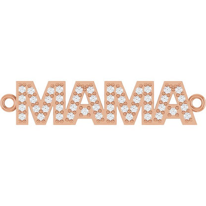 14K Rose Gold 1/10 CTW Lab-Grown Diamond Mama Bracelet Center