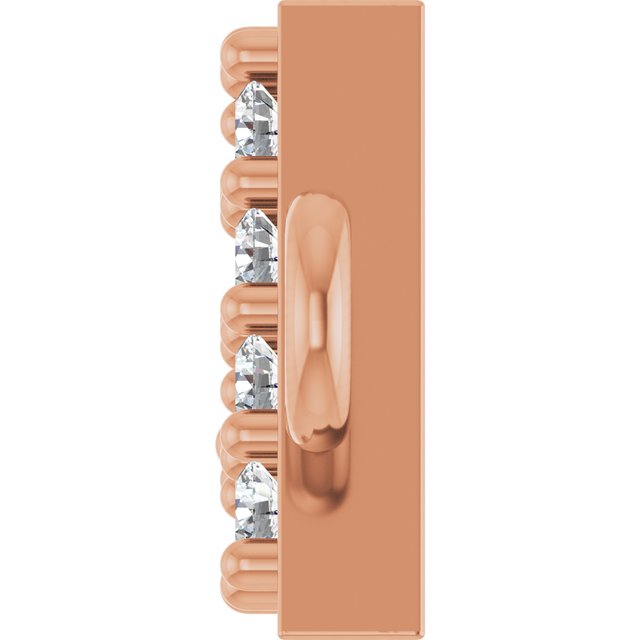 14K Rose Gold 1/10 CTW Lab-Grown Diamond Mama Bracelet Center