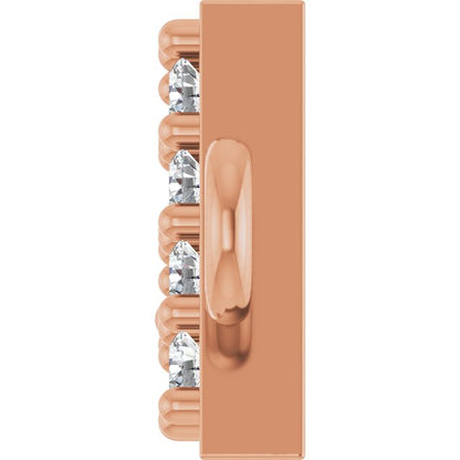14K Rose Gold 1/10 CTW Lab-Grown Diamond Mama Bracelet Center