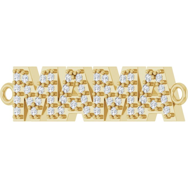 14K Yellow Gold 1/10 CTW Natural Diamond Mama Bracelet Center