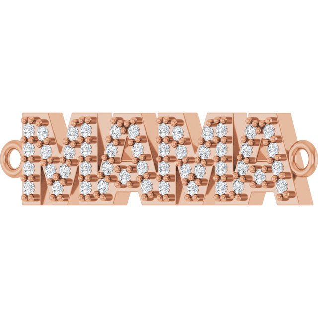 14K Rose Gold 1/10 CTW Lab-Grown Diamond Mama Bracelet Center