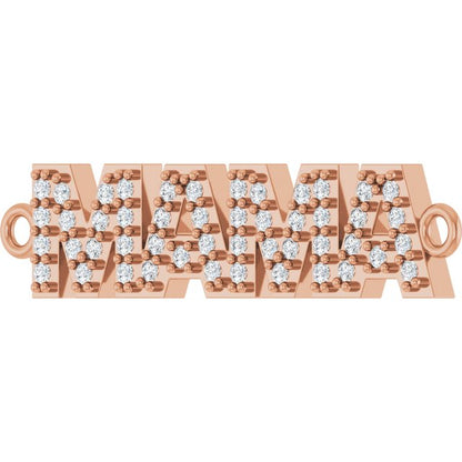 14K Rose Gold 1/10 CTW Lab-Grown Diamond Mama Bracelet Center