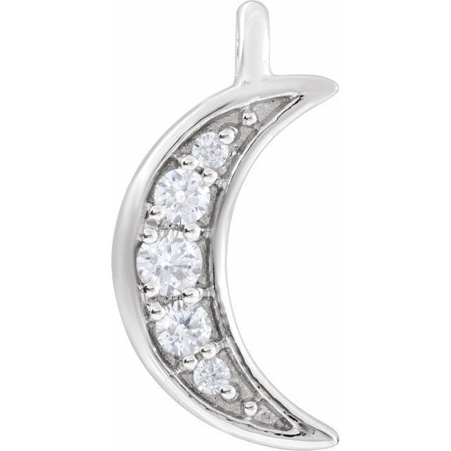 .04 CTW Natural Diamond Crescent Moon Dangle
