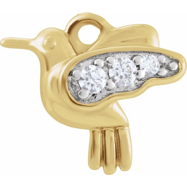 .04 CTW Natural Diamond Hummingbird Dangle