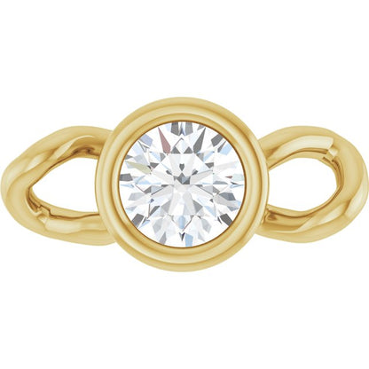 .06 CT Lab-Grown Diamond Bezel-Set Link, 3.5 mm x 7.35 mm