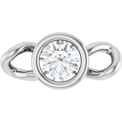 .06 CT Lab-Grown Diamond Bezel-Set Link, 3.5 mm x 7.35 mm