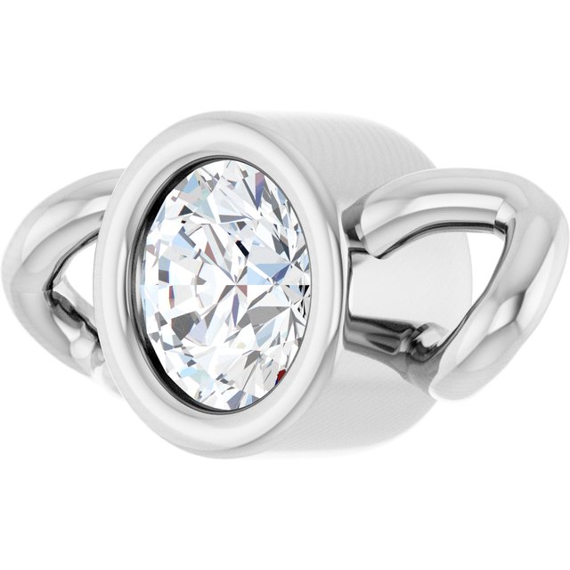 .06 CT Lab-Grown Diamond Bezel-Set Link, 3.5 mm x 7.35 mm