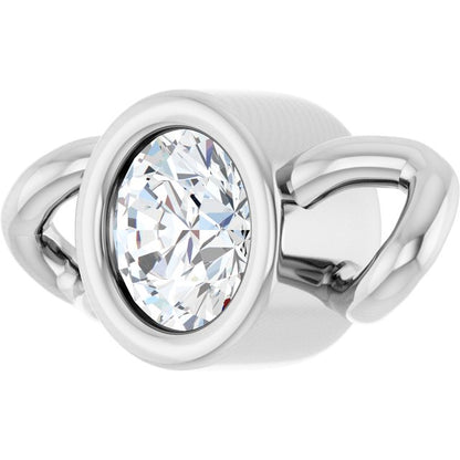 .06 CT Lab-Grown Diamond Bezel-Set Link, 3.5 mm x 7.35 mm