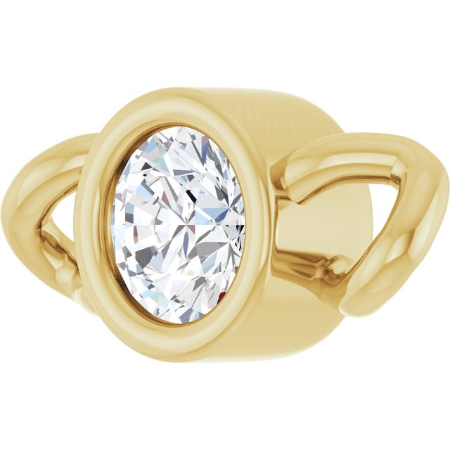.06 CT Lab-Grown Diamond Bezel-Set Link, 3.5 mm x 7.35 mm