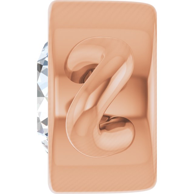 .08 CT Lab-Grown Diamond Bezel-Set Link, 3.75 mm x 7.62 mm