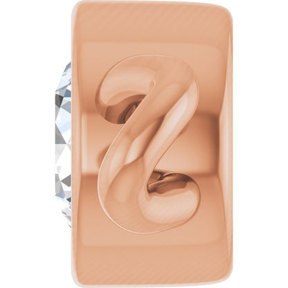 .08 CT Natural Diamond Bezel-Set Link, 3.75 mm x 7.62 mm
