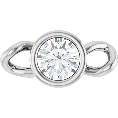 .08 CT Lab-Grown Diamond Bezel-Set Link, 3.75 mm x 7.62 mm