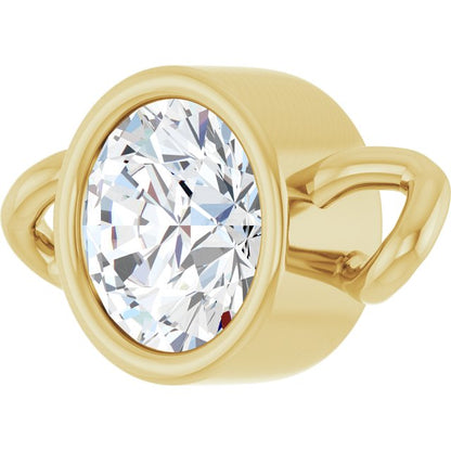 1/5 CT Lab-Grown Diamond Bezel-Set Link, 4.75 mm x 8.7 mm