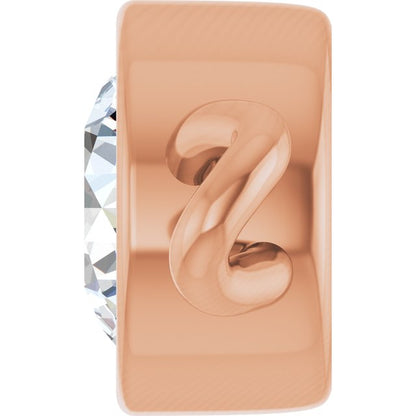 1/6 CT Lab-Grown Diamond Bezel-Set Link, 4.5 mm x 8.43 mm
