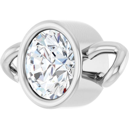 1/6 CT Natural Diamond Bezel-Set Link, 4.25 mm x 8.23 mm