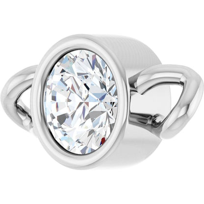 1/6 CT Natural Diamond Bezel-Set Link, 4.25 mm x 8.23 mm