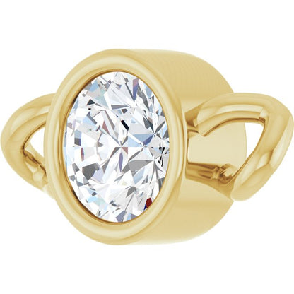 1/8 CT Lab-Grown Diamond Bezel-Set Link, 4.25 mm x 8.23 mm
