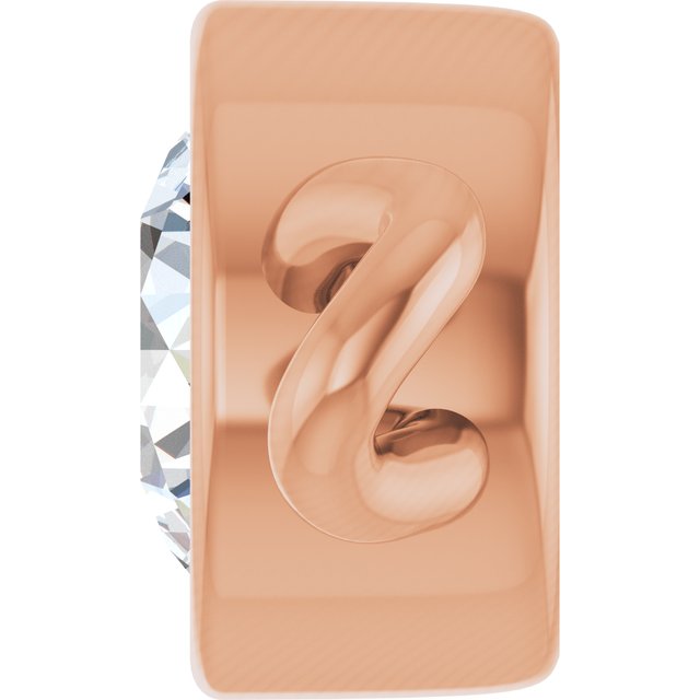 1/6 CT Natural Diamond Bezel-Set Link, 4.25 mm x 8.23 mm