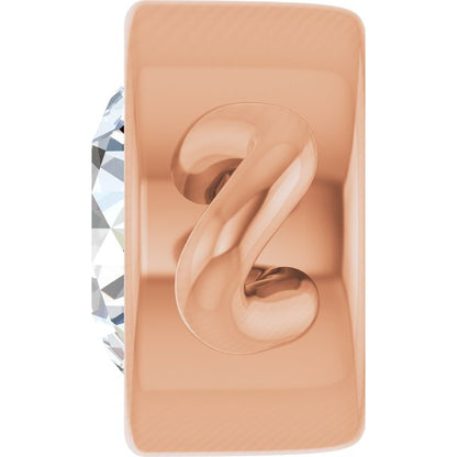 1/6 CT Natural Diamond Bezel-Set Link, 4.25 mm x 8.23 mm