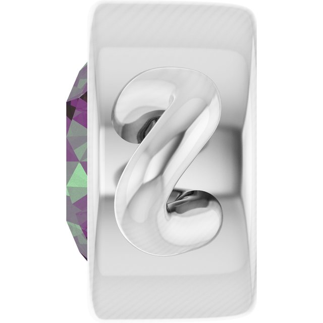 Lab-Grown Alexandrite Bezel-Set Link, 4 mm x 7.99 mm