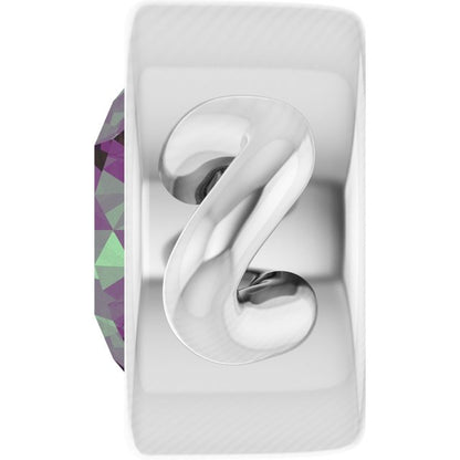 Lab-Grown Alexandrite Bezel-Set Link, 4 mm x 7.99 mm