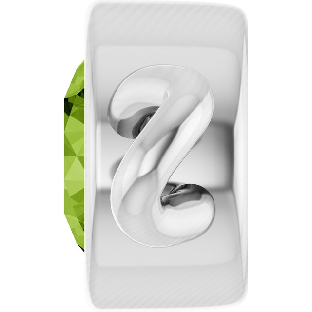 Natural Peridot Bezel-Set Link, 4 mm x 7.99 mm