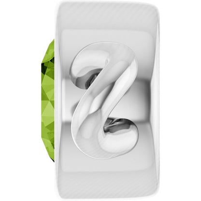 Natural Peridot Bezel-Set Link, 4 mm x 7.99 mm