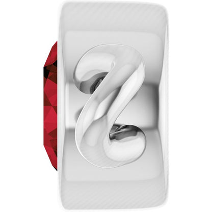 Natural Mozambique Garnet Bezel-Set Link, 4 mm x 7.99 mm
