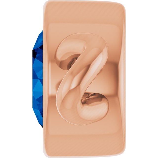 Natural Blue Sapphire Bezel-Set Link, 4 mm x 7.99 mm