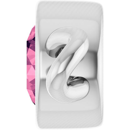 Natural Pink Tourmaline Bezel-Set Link, 4 mm x 7.99 mm