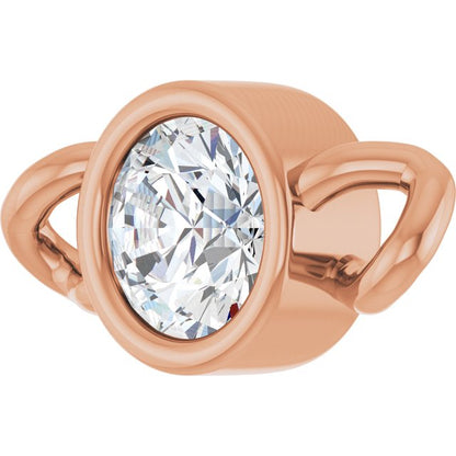 Natural White Sapphire Bezel-Set Link, 4 mm x 7.99 mm