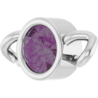 Lab-Grown Alexandrite Bezel-Set Link, 4 mm x 7.99 mm
