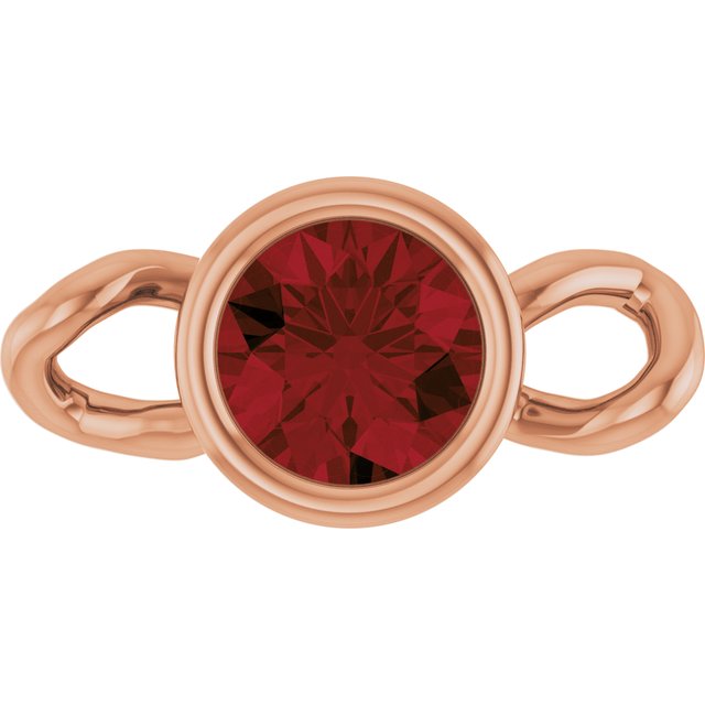 Natural Mozambique Garnet Bezel-Set Link, 4 mm x 7.99 mm