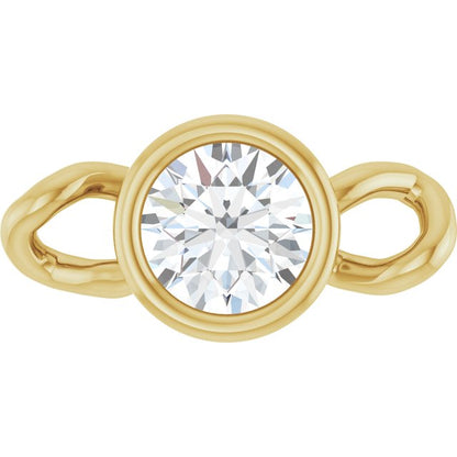 Natural White Sapphire Bezel-Set Link, 4 mm x 7.99 mm