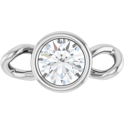 1/10 CT Lab-Grown Diamond Bezel-Set Link, 4 mm x 7.99 mm
