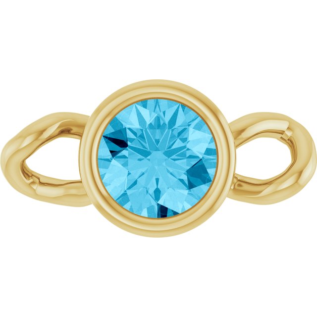 Natural Aquamarine Bezel-Set Link, 4 mm x 7.99 mm