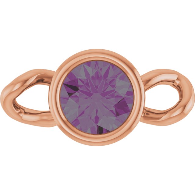 Lab-Grown Alexandrite Bezel-Set Link, 4 mm x 7.99 mm