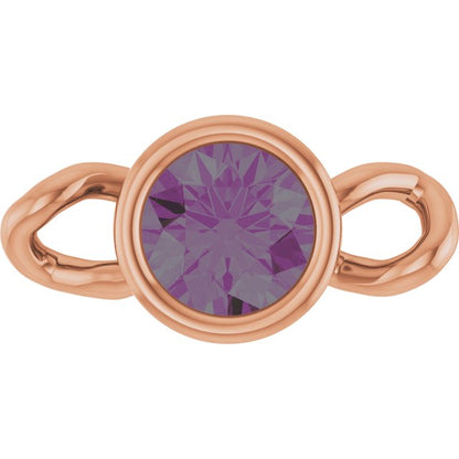 Lab-Grown Alexandrite Bezel-Set Link, 4 mm x 7.99 mm
