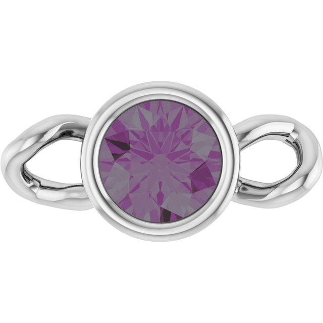 Lab-Grown Alexandrite Bezel-Set Link, 4 mm x 7.99 mm