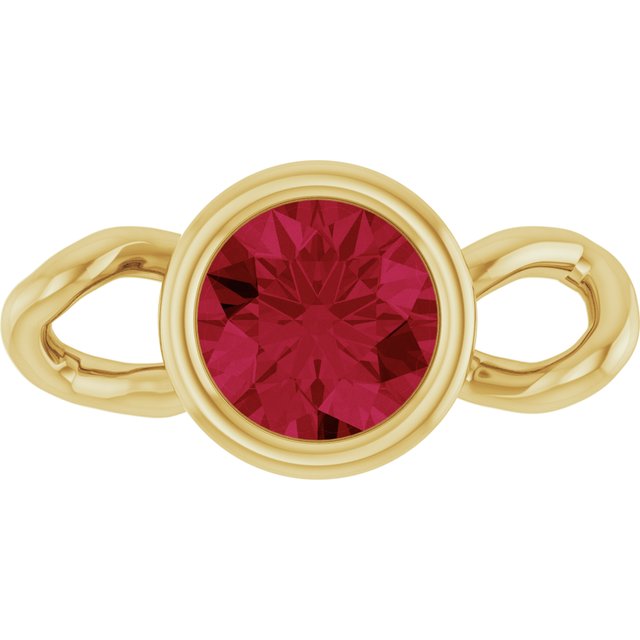Lab-Grown Ruby Bezel-Set Link, 4 mm x 7.99 mm