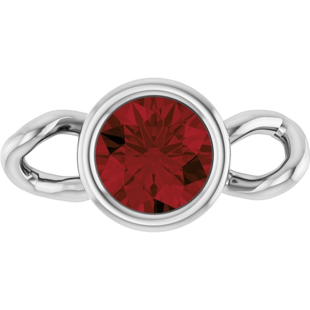 Natural Mozambique Garnet Bezel-Set Link, 4 mm x 7.99 mm
