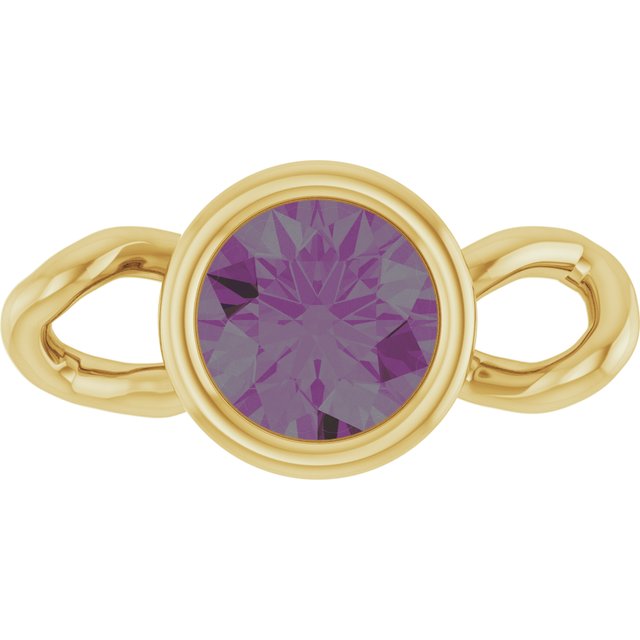 Lab-Grown Alexandrite Bezel-Set Link, 4 mm x 7.99 mm
