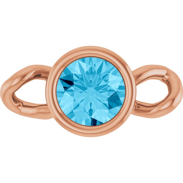 Natural Aquamarine Bezel-Set Link, 4 mm x 7.99 mm