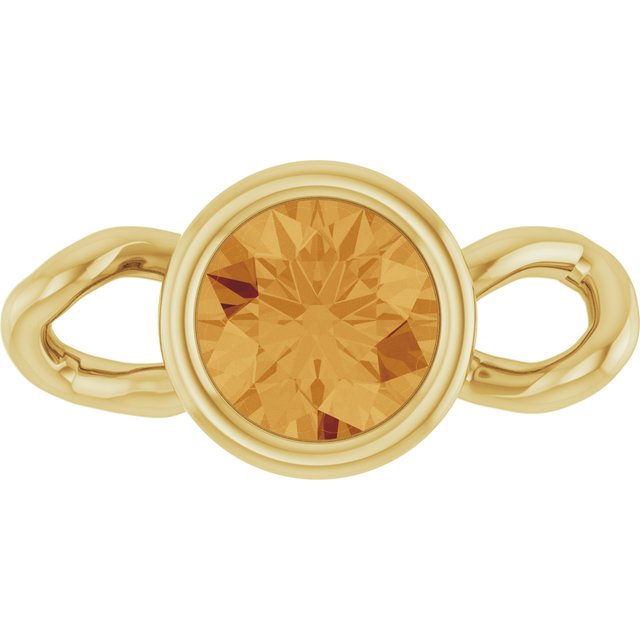 Natural Citrine Bezel-Set Link, 4 mm x 7.99 mm