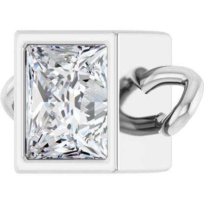 1/4 CT Natural Diamond Bezel-Set Link, 4.75 mm x 8.77 mm