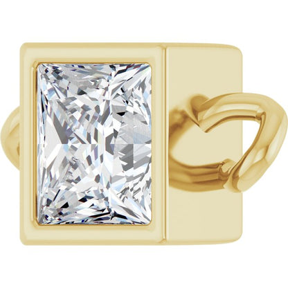 1/3 CT Lab-Grown Diamond Bezel-Set Link, 4.75 mm x 8.77 mm