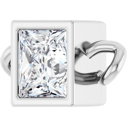 1/4 CT Natural Diamond Bezel-Set Link, 4.75 mm x 8.77 mm