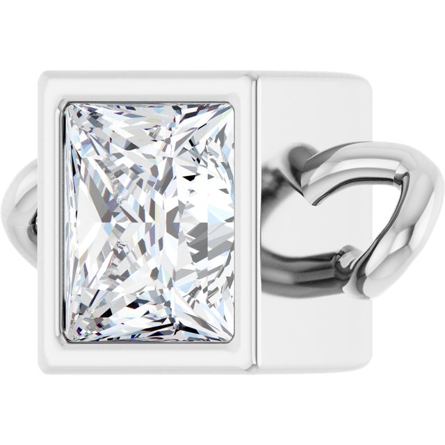 1/4 CT Lab-Grown Diamond Bezel-Set Link, 4.5 mm x 8.54 mm