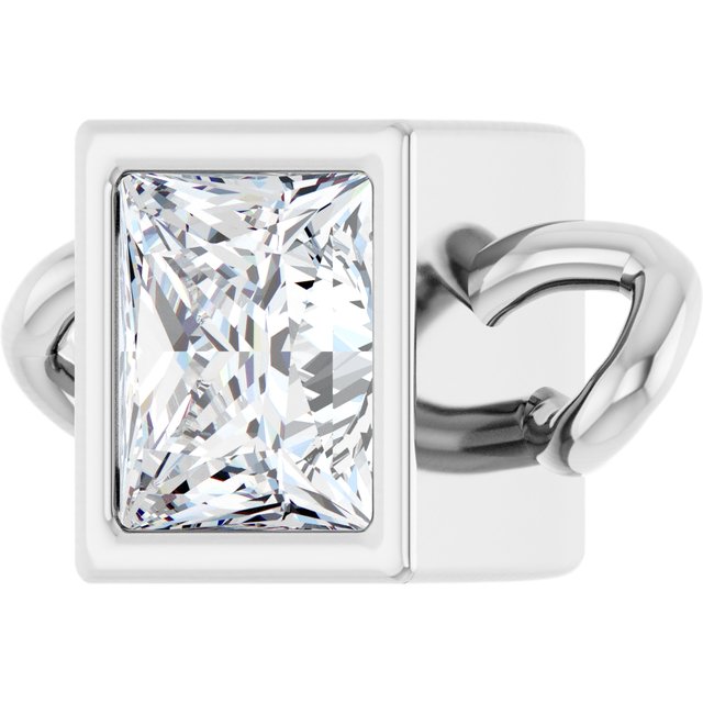 1/5 CT Natural Diamond Bezel-Set Link, 4.25 mm x 8.34 mm